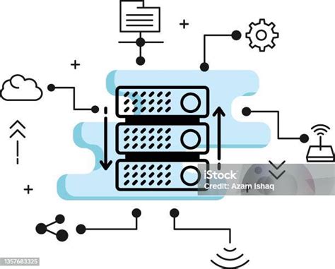 서버 랙 기계 벡터 아이콘 디자인 클라우드 컴퓨팅 및 인터넷 호스팅 서비스 기호 웹 호스팅 및 데이터 센터 스톡 일러스트레이션