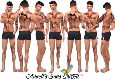 Sims 4 CC S The Best Full Body Tattoos By Annett85