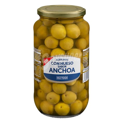 Hacendado Aceituna Manzanilla Con Hueso Sabor Anchoa Calibre Grande