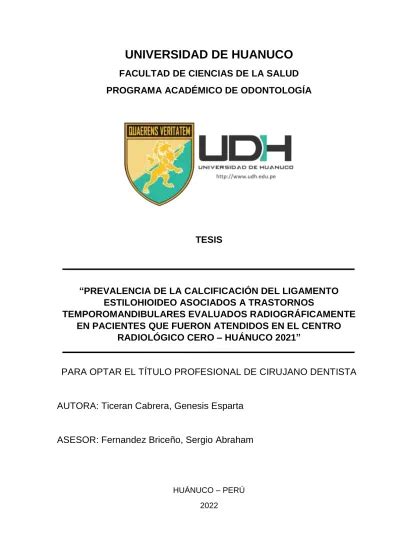 Prevalencia de la calcificación del ligamento estilohioideo asociados a