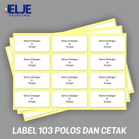 Jual Print Cetak Label Nama Undangan Pernikahan Khitanan Polos