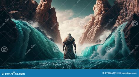 Moses Parting the Red Sea: a Dramatic Illustration of the Biblical ...