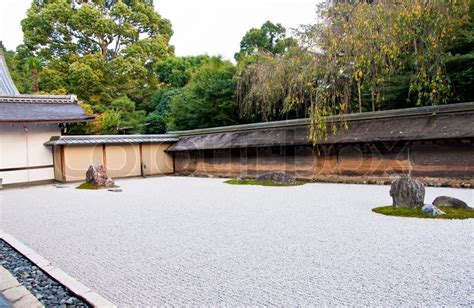 Zen garden of the Ryoan-ji temple in ... | Stock Photo | Colourbox