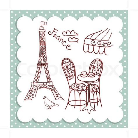 Cafe In Paris Stock Vector Colourbox