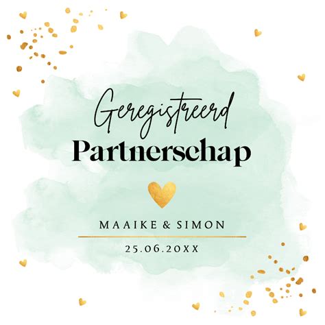 Geregistreerd Partnerschap Watercolour Kaartje2go