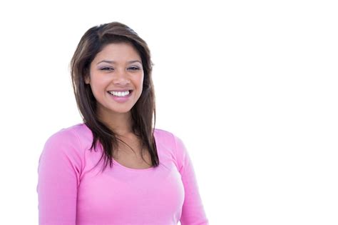 Premium Photo Pretty Brunette Smiling At Camera