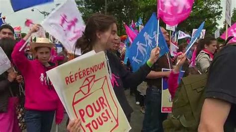 Huge Anti Gay Marriage Protest March In Paris Bbc News