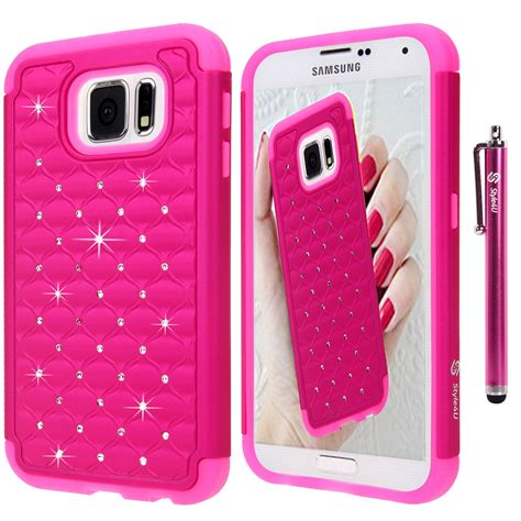 Style4u Crystal Bling Hybrid Armor Samsung Galaxy S6 Phone Case Stylus