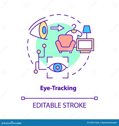 Eye-tracking concept icon stock vector. Illustration of measurement