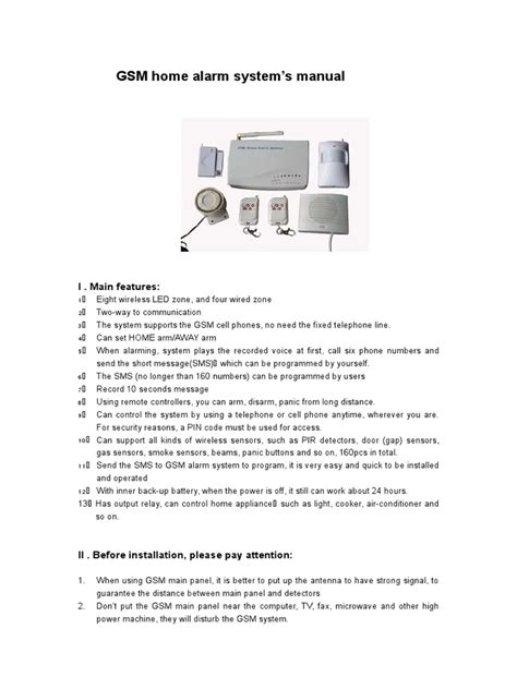 Gsm Intelligent Alarm System Manual