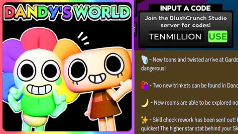 Dandys World New Update New Codes New Toons Shelly Teagan Flutter