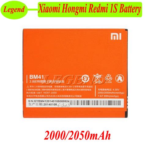 Original For Xiaomi Redmi 1S Battery BM41 2000mAh Replacement Li