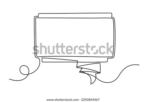 Continuous Line Drawing Banner Isolated On Stock Vector (Royalty Free ...