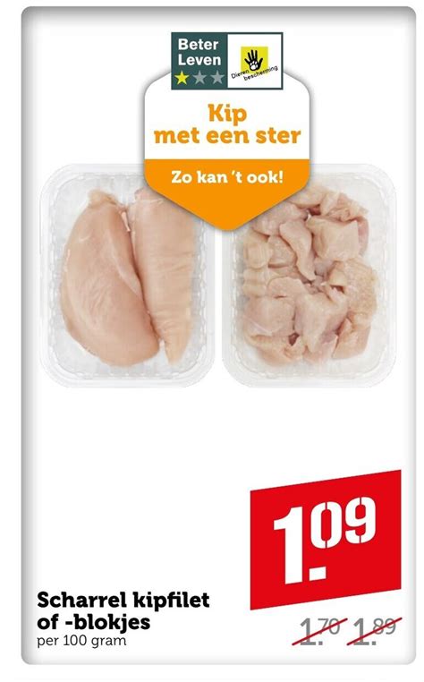 Scharrel Kipfilet Of Blokjes Per 100 Gram Aanbieding Bij Coop