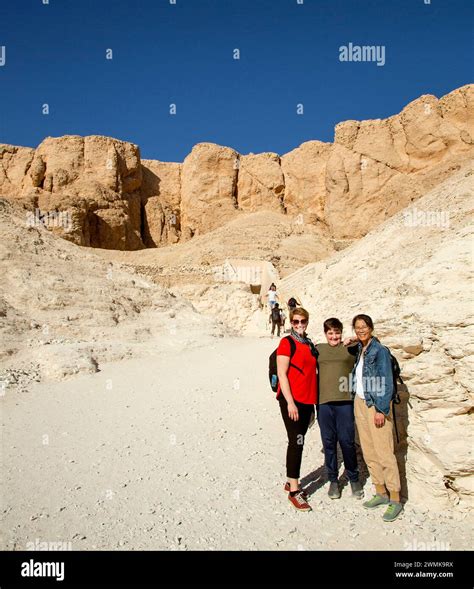 Tourists exploring the Valley of the Kings, Thebes, Egypt Stock Photo ...