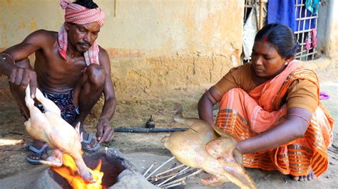 They Are Cooking Chicken Curry Purely Santali Village Style Village