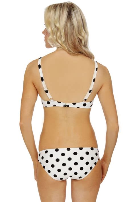 Cute White Bikini Polka Dot Bikini