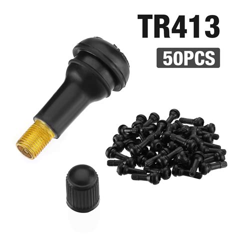 50pcs TR 413 Snap In Tire Valve Stems Auto Short Rubber Tubeless