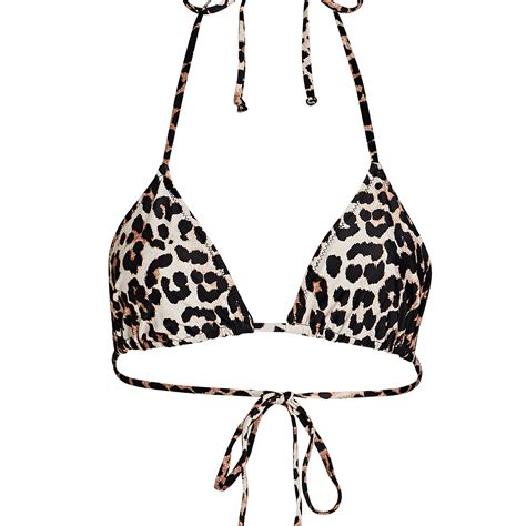 Ganni Recycled Leopard Bikini Top Intermix®