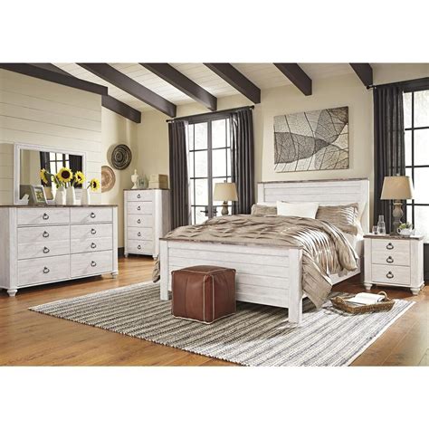 White Wash Queen Bedroom Set - art-snicker