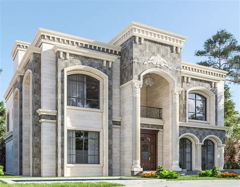 New Classic Villa Abu Dhabi On Behance House Arch Design Classic