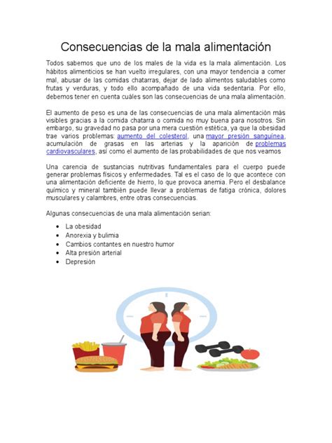 Consecuencias De La Mala Alimentación Comida Chatarra Obesidad