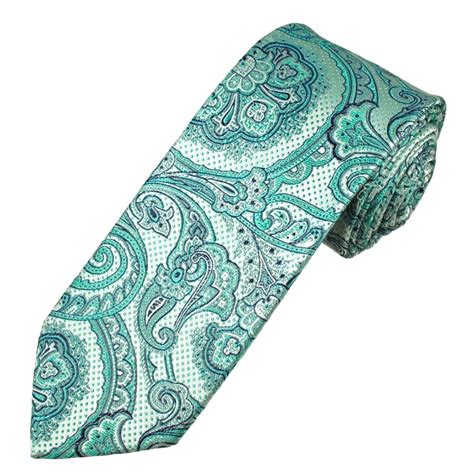 Turquoise Silver Navy Blue Patterned Luxury Men S Silk Tie From Ties