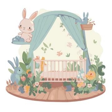 Nursery Clipart Maternity And Chicks Nursery Scene With Rabbits Cartoon ...