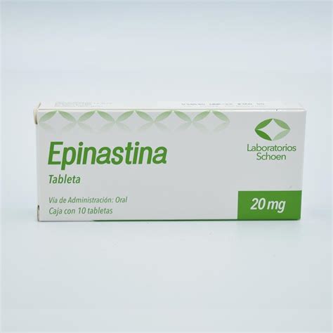 Epinastina 20mg Caja Con 10 Tabletas G I Schoen Farmacias Iguales