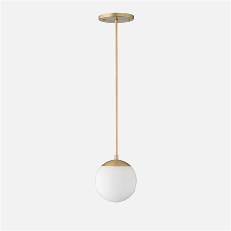 Luna Rod Pendant With 6 Opal Shade Schoolhouse Pendant Lighting