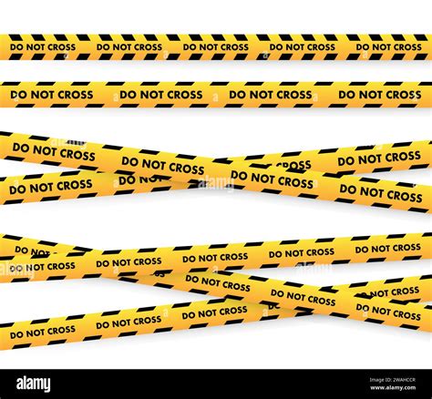 Caution Tape Vector Illustration Showing Multiple Do Not Cross Warning Strips Ideal For Safety