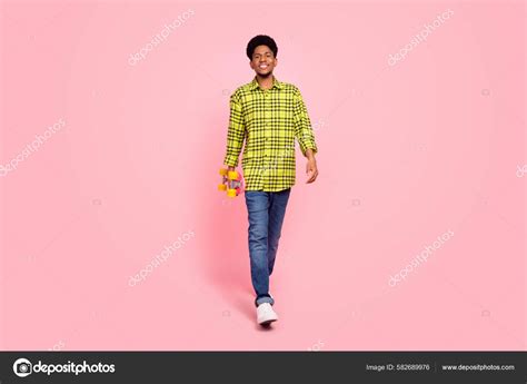 Full Size Photo Millennial Cute Brunette Guy Hold Board Wear Stock Photo Deagreez
