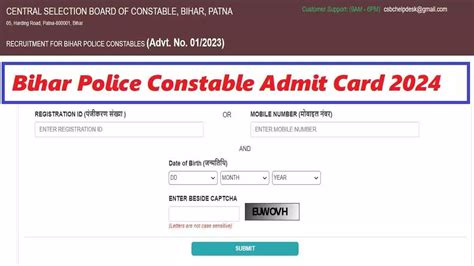 Bihar Police Constable Admit Card 2024 Out At Csbc Bih Nic In Direct