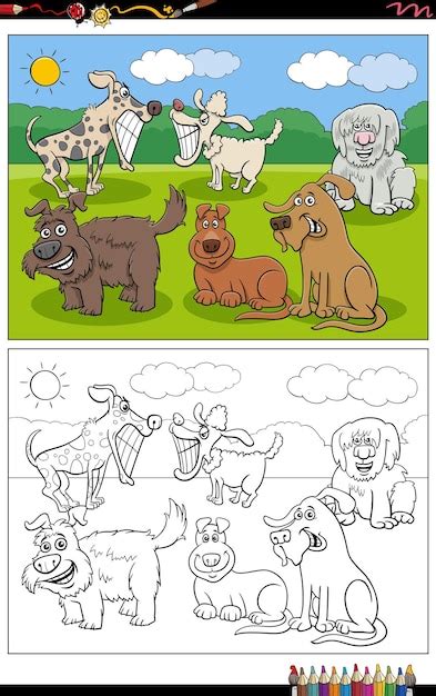 Coloriage De Groupe De Personnages Animaux De Chiens De Dessin Anim