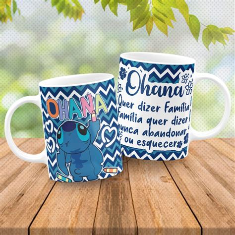 Caneca Personalizada Lilo E Stitch Ohana Quer Dizer Fam Lia