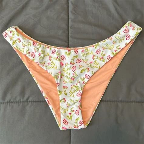 Jcrew Curved Waist Cheeky Bikini Bottom Cloud Meadow Floral Size Medium