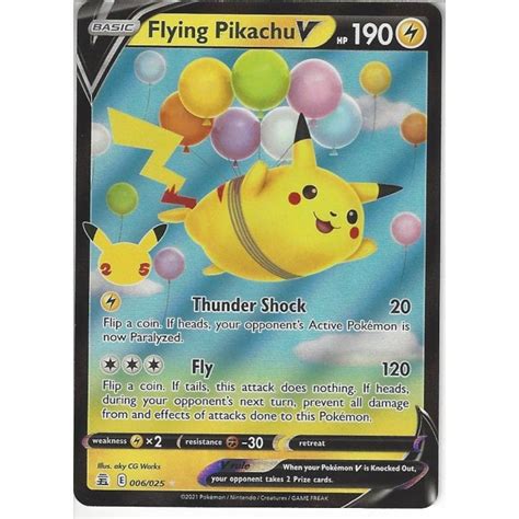 Pokemon Trading Card Game 006 025 Flying Pikachu V Rare Holo V Card