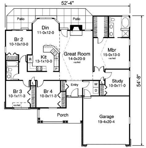 Open Floor Plan 4 Bedroom Ranch - floorplans.click