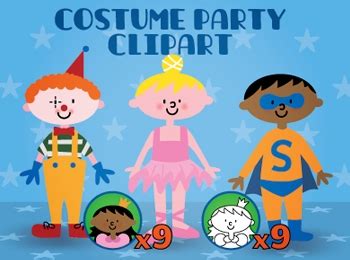 kids costume clipart for parties, mardi gras or halloween by Lita Lita