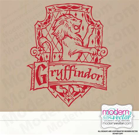 Harry Potter Vinyl Wall Decal Design Decor Gryffindor House Hogwarts