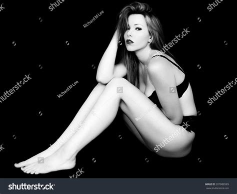 Sexy Sensual Pin Model Black Lingerie Stock Photo Shutterstock