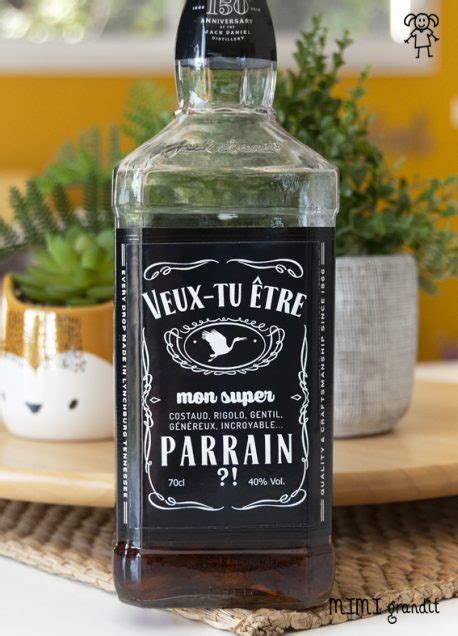 Demande Parrain Jack Daniels Tiquette Coller Bouteille Whisky