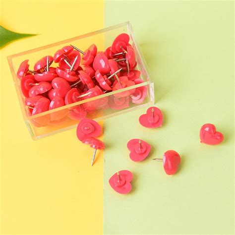 Stuks Hart Push Pins Creatieve Hart Vormige Pun Grandado