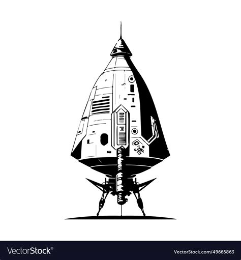 Altair Lander Spacecraft Icon Hand Draw Black Vector Image