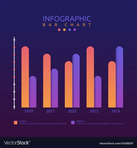 Multiple bar graph chart statistic data Royalty Free Vector