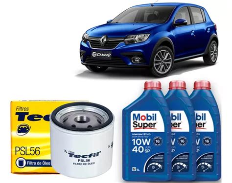 Kit Troca Óleo 10w40 Renault Sandero 1 0 2018 2019 2020 Parcelamento