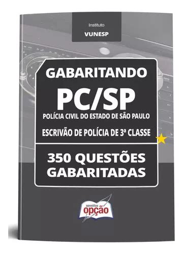 Apostila Caderno De Questões Gabaritadas Escrivão De Polícia Civil De