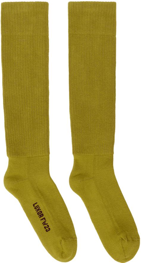 Yellow Knee High Socks By Rick Owens On Sale