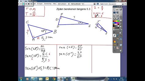 Zijden Berekenen Tangens 5 3 3kbl YouTube