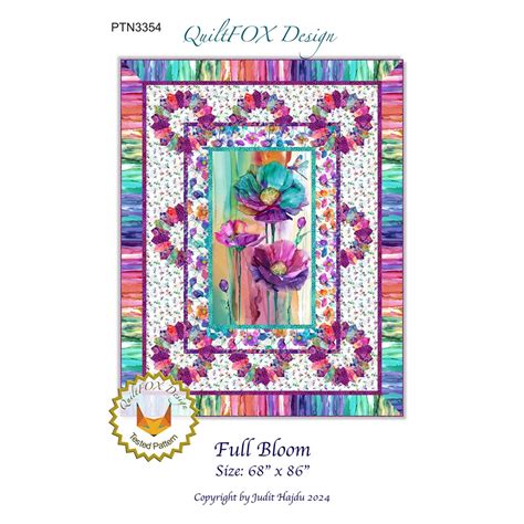 Full Bloom Quilt Pattern QuiltFOX Design Judit Hajdu CREEKSIDE QUILTS